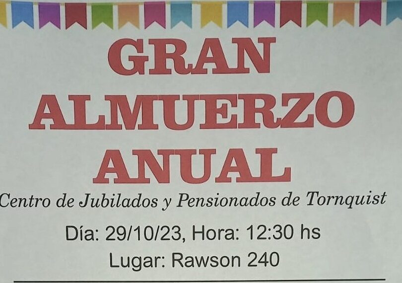 Gran almuerzo y baile anual en el Centro de Jubilados y pensionados