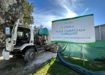 Sigue a paso firme la construcción de la segunda etapa del Natatorio Municipal Climatizado