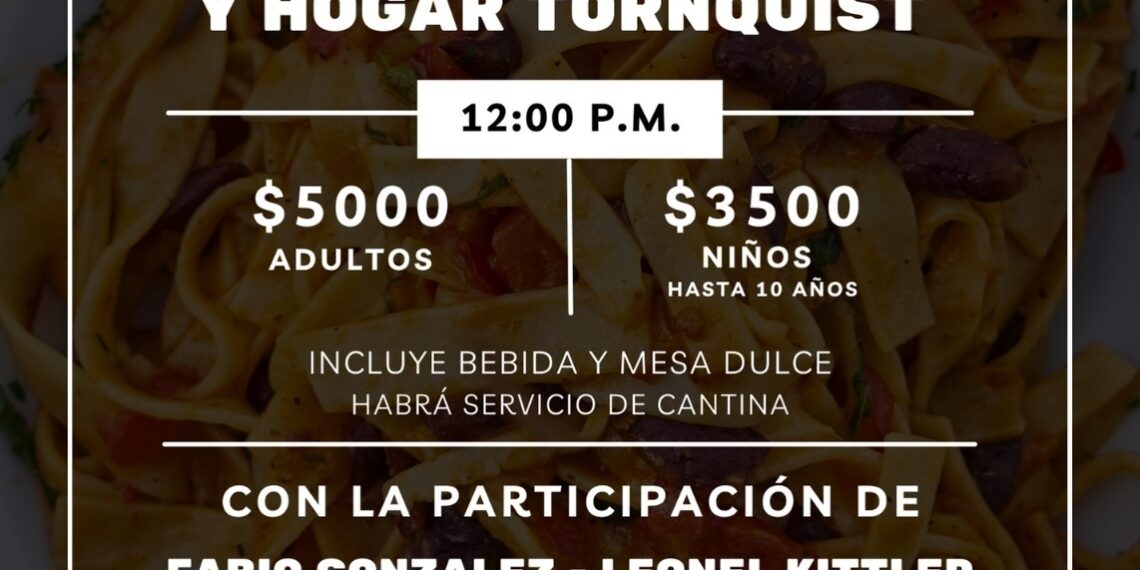 El Centro de Día y Hogar Tornquist llevará a cabo una tallarinada