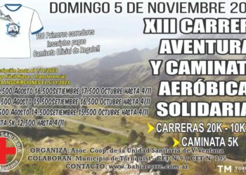 El 5 de Noviembre se larga la carrera a beneficio de la Unidad Sanitaria de Villa Ventana