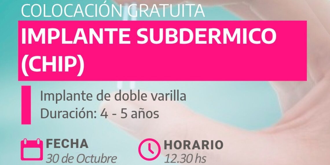 Habrá una jornada de colocación gratuita de implantes subdérmicos