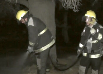 Incendio de pastos naturales en un terreno baldío de Villa Serrana La Gruta (Video)