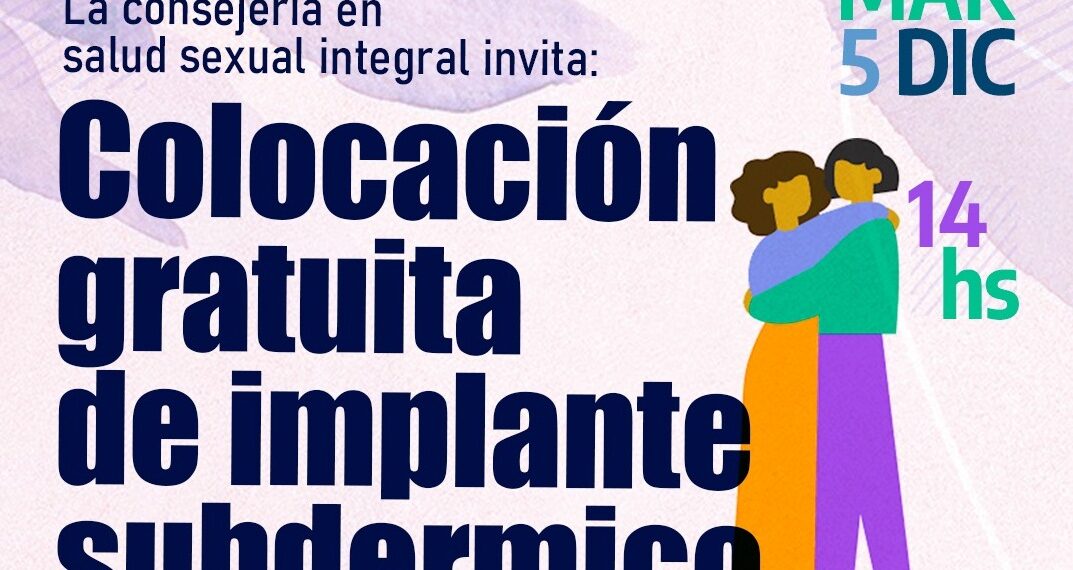 Habrá una jornada de colocación gratuita de implantes subdérmicos en Sierra de la Ventana