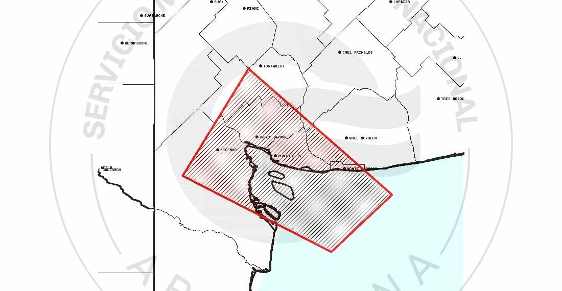 Alerta meteorológico para Tornquist y la región