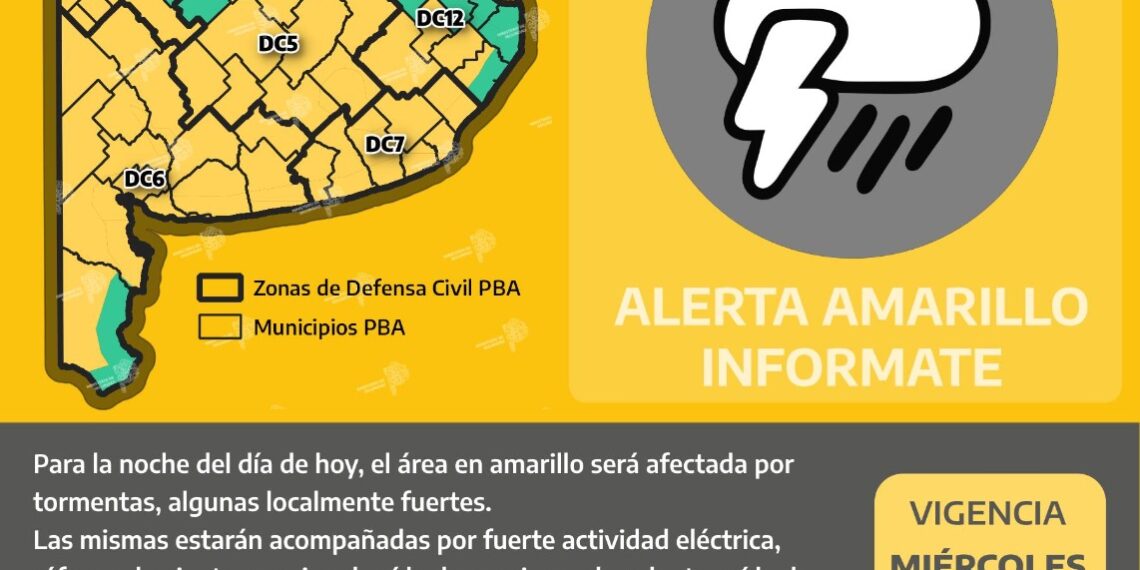 Emiten un nuevo alerta meteorológico  para nuestra región