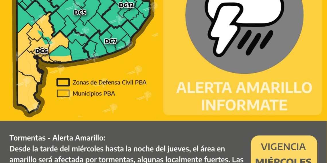 Nuevo alerta amarillo para este miércoles en el distrito