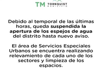 Queda suspendida la apertura de los espejos de agua en el distrito