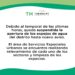 Queda suspendida la apertura de los espejos de agua en el distrito