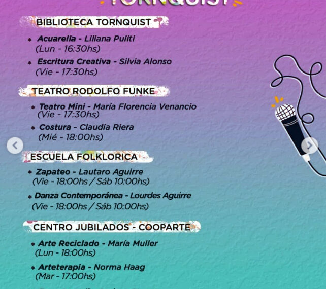 Continúa el programa de Talleres Culturales de educación no formal y permanente