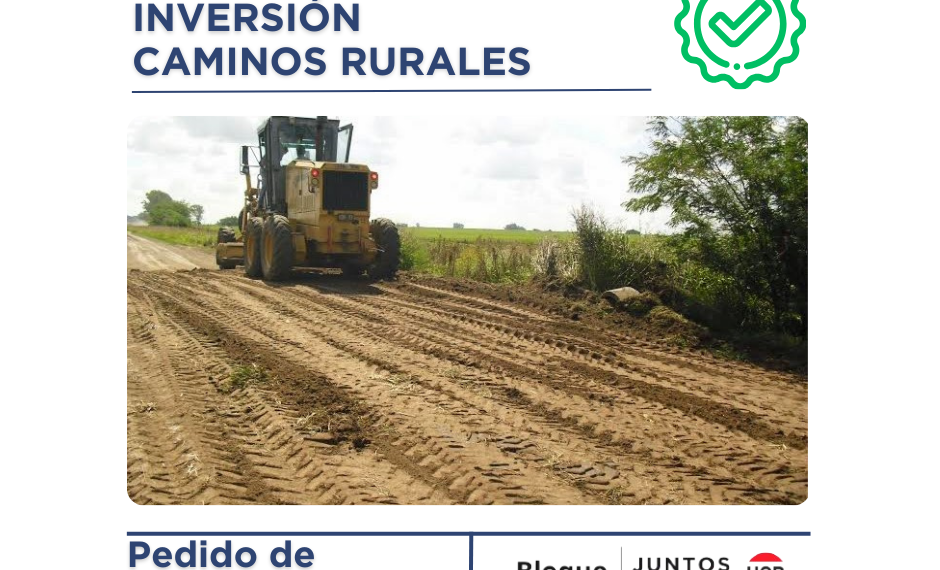HCD.: Juntos pide informes sobre el plan de trabajo e inversión previsto por el municipio en caminos rurales