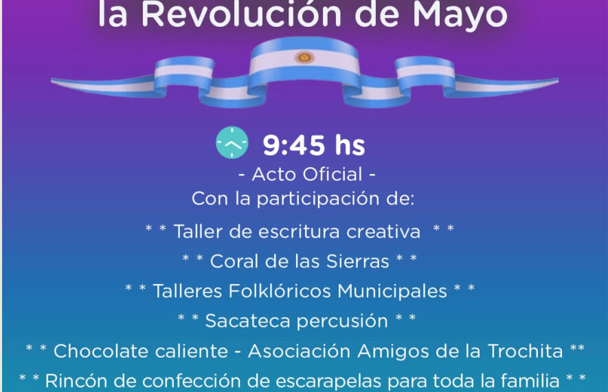 Acto oficial por el 214° aniversario de la Revolución de Mayo