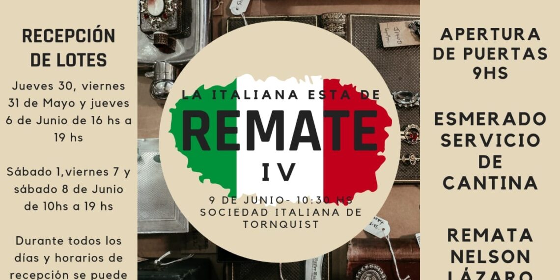 La Sociedad Italiana realizará su 4° remate
