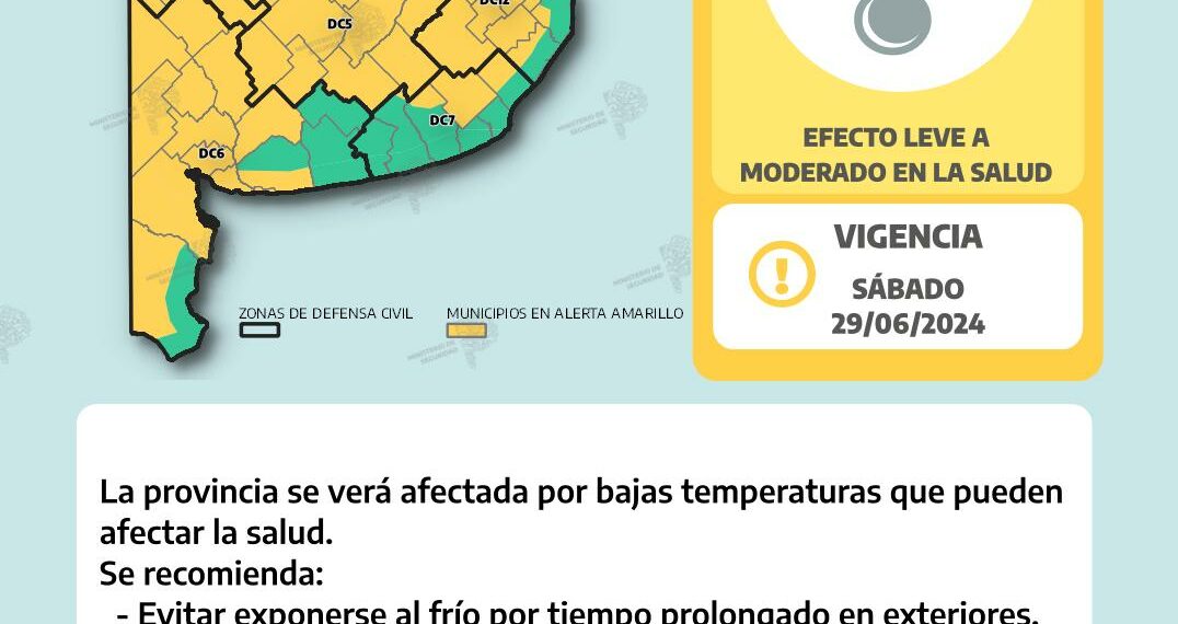 Alerta meteorológico por bajas temperaturas