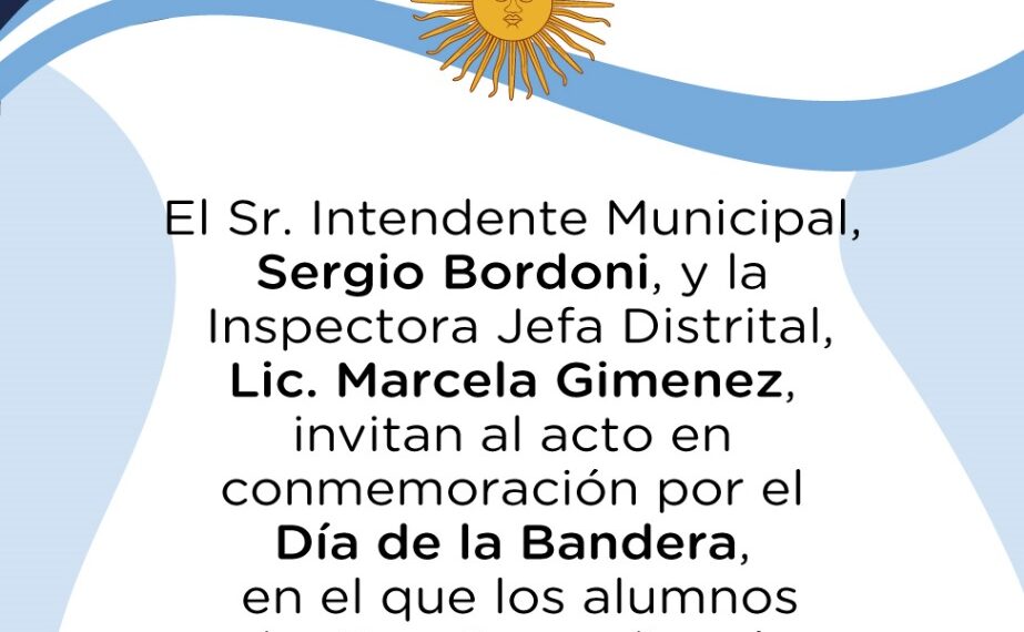 Alumnos de 4º de las escuelas del distrito prometerán lealtad a la Bandera Argentina