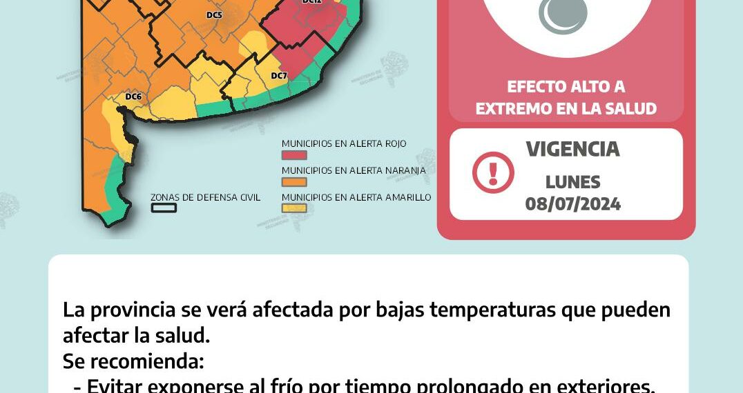 Alerta naranja en la comarca por bajas temperaturas