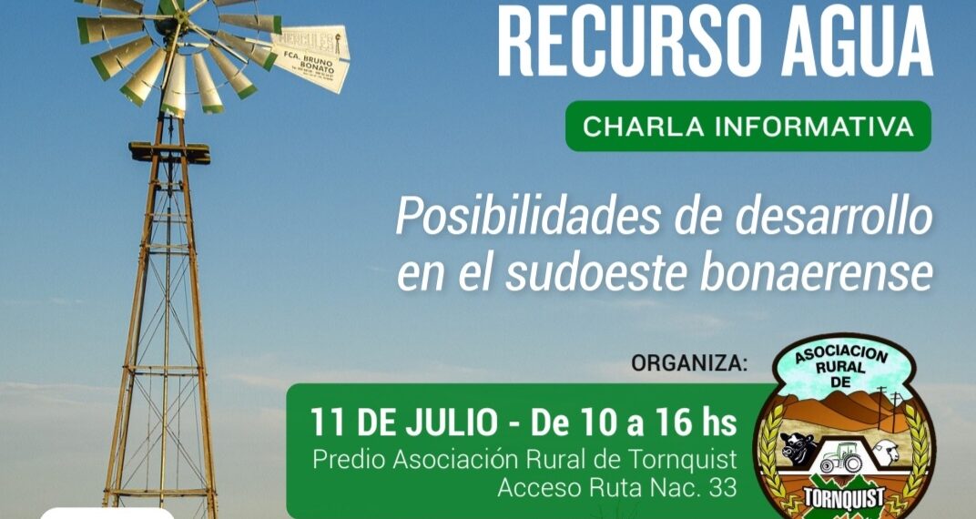 Charla informativa sobre el buen uso del recurso del agua en la Asociación Rural de Tornquist