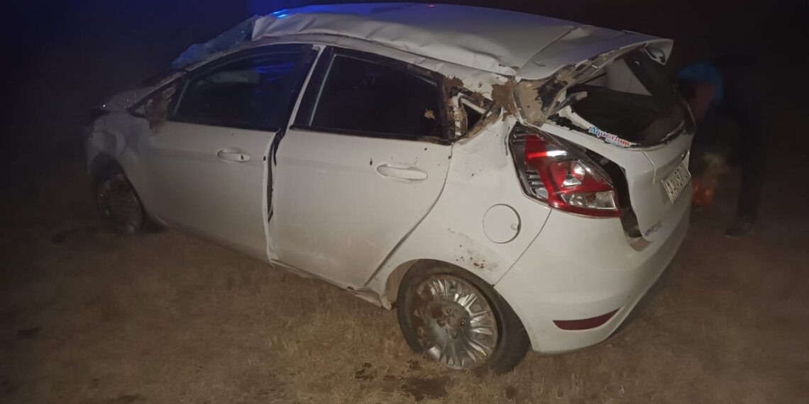 Vuelco en el acceso a Tornquist