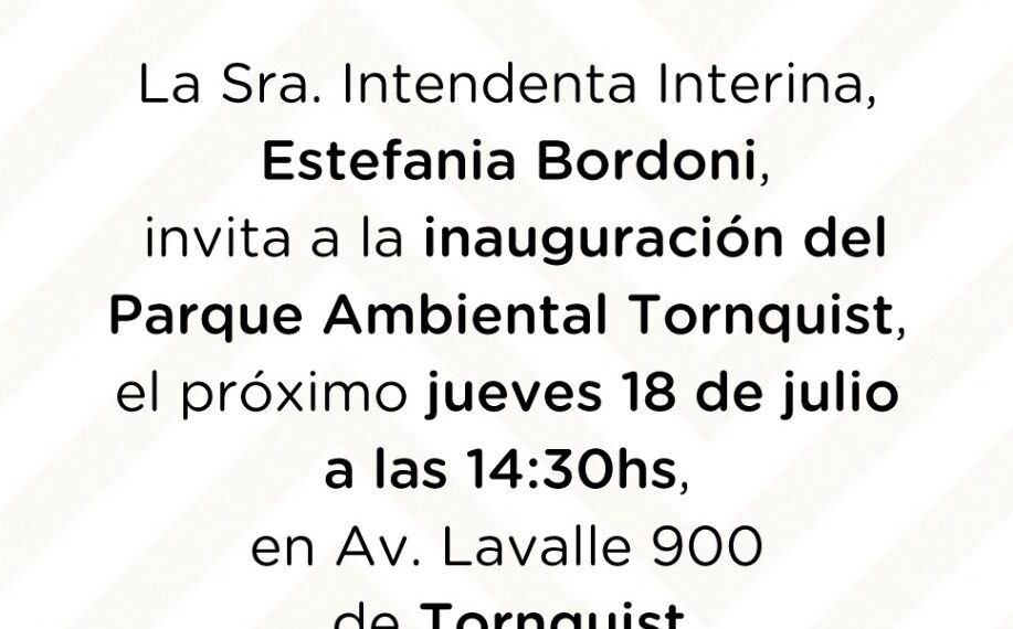 Con la presencia de la Ministra de Ambiente este jueves se inaugurará el Parque Ambiental de Tornquist