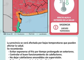 Nuevo alerta roja para éste jueves por bajas temperaturas