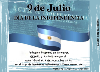 Invitación al acto oficial por el Día de la Independencia