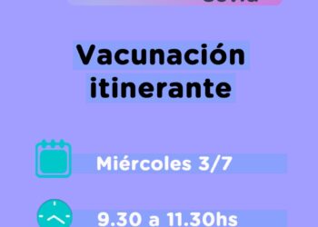 Este miércoles habrá vacunación itinerante en la delegación municipal de Villa Ventana