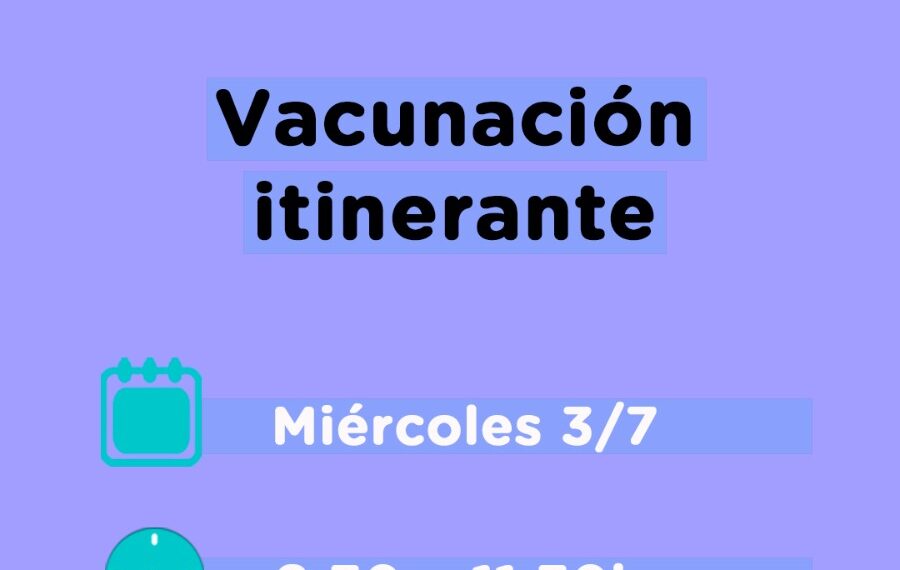 Este miércoles habrá vacunación itinerante en la delegación municipal de Villa Ventana
