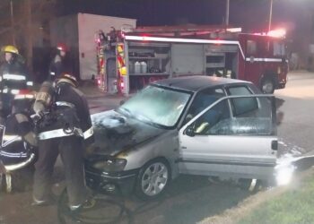 Incendio de un vehículo en Jorge Newbery al 220