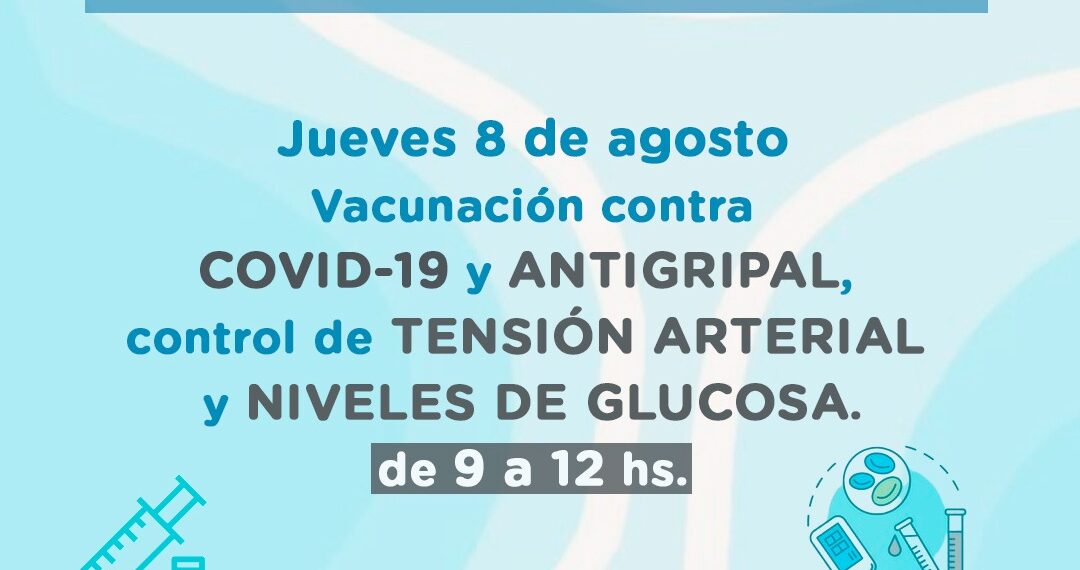 Jueves 8: Vacunación itinerante y controles de salud en el hall del Palacio Municipal
