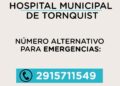 Hospital Municipal de Tornquist: número alternativo para emergencias