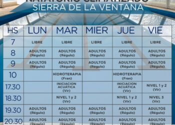 Abiertas las inscripciones para el Natatorio Climatizado Municipal de Sierra de la Ventana