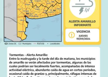 Alerta meteorológico por lluvias y tormentas de variada intensidad