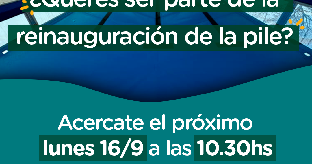 Deportes invita a ser parte de la inauguración del natatorio climatizado municipal de Sierra de la Ventana