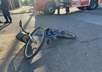Accidente de tránsito en San Martín y Sarmiento de nuestra ciudad