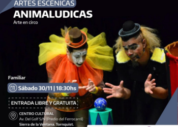 Animalúdicas’, arte en circo, este sábado en Centro Cultural de Sierra de la Ventana