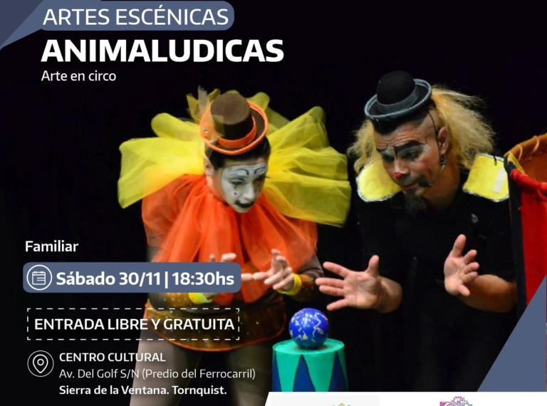 Animalúdicas’, arte en circo, este sábado en Centro Cultural de Sierra de la Ventana
