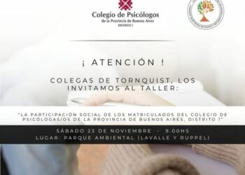 El Colegio de Psicólogos brindará un taller en Tornquist