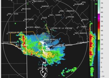 Alerta amarilla emitido por el Servicio Meteorológico Nacional
