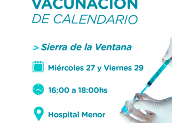 Cronograma de vacunación de calendario en Sierra de la Ventana
