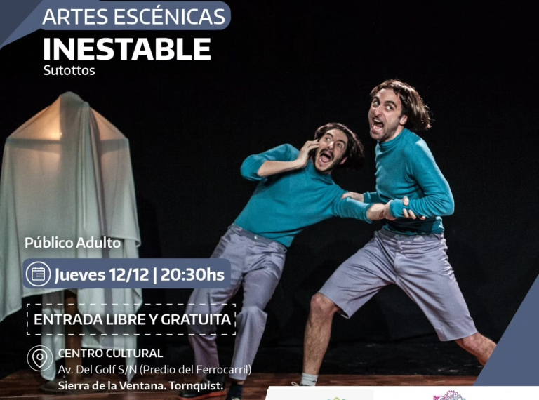 La comedia ‘Inestable’ se presenta en Sierra de la Ventana y Tornquist