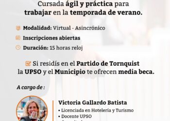 UPSO: Inscripciones para el curso de Atención en Alojamientos y Servicios Gastronómicos