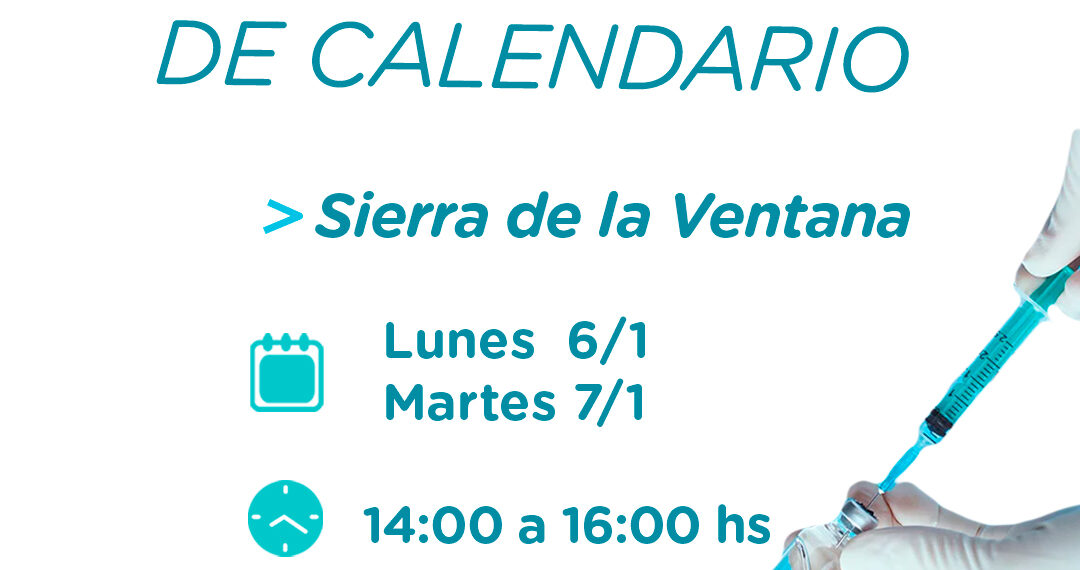 Cronograma de vacunación de calendario en Sierra de la Ventana