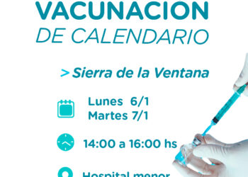 Cronograma de vacunación de calendario en Sierra de la Ventana