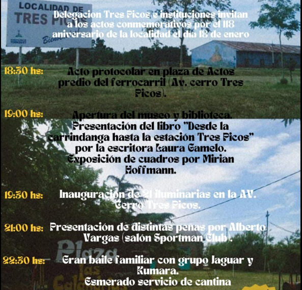 Tres Picos festeja el 118º Aniversario de su fundación