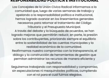Comunicado del bloque de la UCR.: RESPONSABILIDAD POLITICA E INSTITUCIONAL