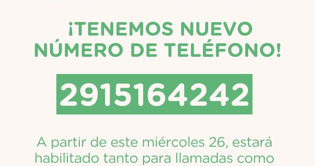 Nuevo número de teléfono para comunicarse con la Delegación de Sierra de la Ventana