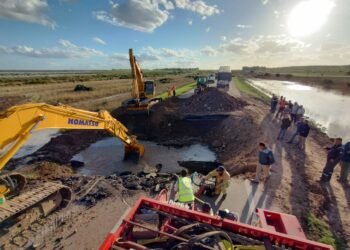 Vialidad Nacional avanza con los trabajos de recuperación de las rutas nacionales en Bahía Blanca