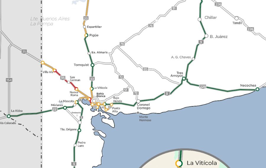 Vialidad Nacional: Estado de las rutas cercanas a Bahía Blanca