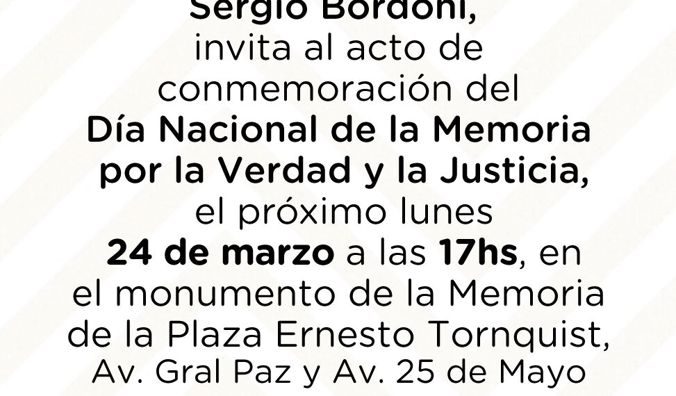 Invitación al Acto del Día de la Memoria por la Verdad y la Justicia