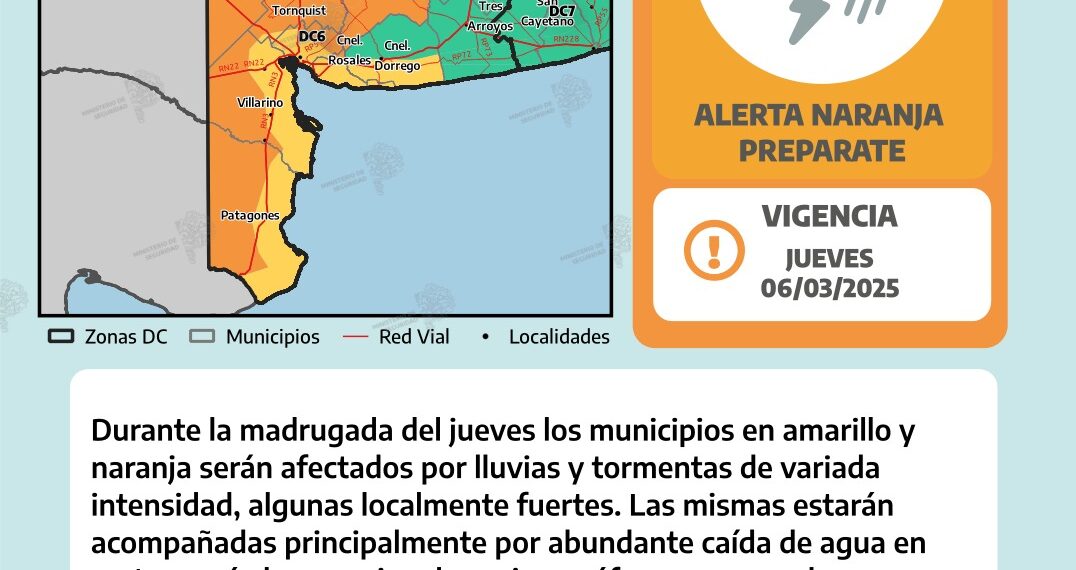 El distrito estará en alerta naranja durante esta madrugada