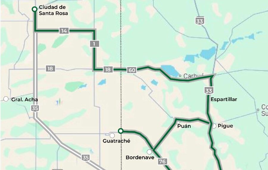 Caminos alternativos entre Bahía Blanca y La Pampa